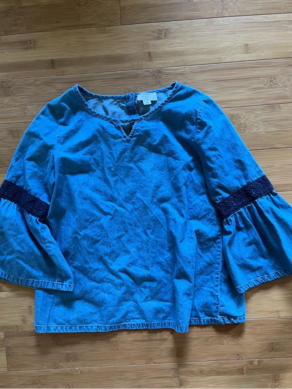 crown & ivy Kids Indigo Blue Notch-Neck Top